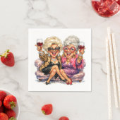 Glamouröse alte Damen mit Rotwein Serviette (Beispiel)