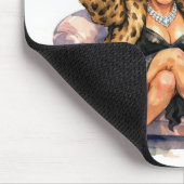 Glamouröse alte Damen mit Wein Mousepad (Ecke)