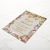 Glamouröse arabische Nächte Pastel Floral Hochzeit Folieneinladung (Gedreht)