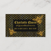 Glamouröse Black Gold Queen Events Influencer Visitenkarte (Rückseite)