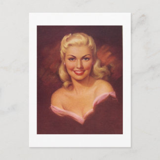 Glamouröse blonde Postkarte