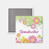 Glamouröse Blume Großmutter Magnet (Vorderseite/Rückseite)