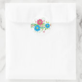 Glamouröse Blume Runder Aufkleber (Tasche)