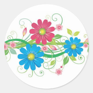 Glamouröse Blume Runder Aufkleber