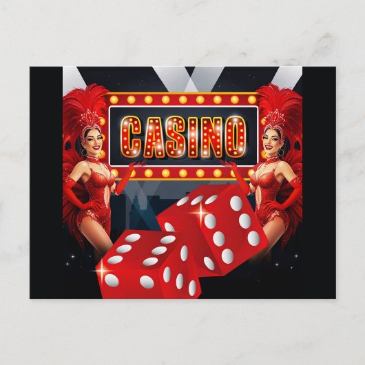 Glamouröse Casinonächte Postkarte
