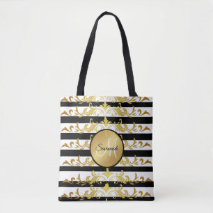 Glamouröse Chic-Imitate goldene metallische Streif Tasche