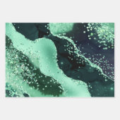 Glamouröse dunkle und hellgrüne Imitate Glitzer Ag Geschenkpapier Set (Vorderseite 3)