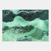 Glamouröse dunkle und hellgrüne Imitate Glitzer Ag Geschenkpapier Set (Vorderseite 2)