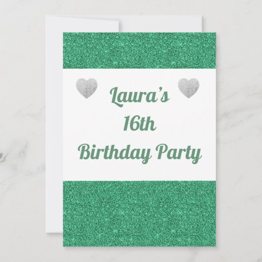 Glamouröse Einladungen zu personalisierten Geburts (Rückseite)