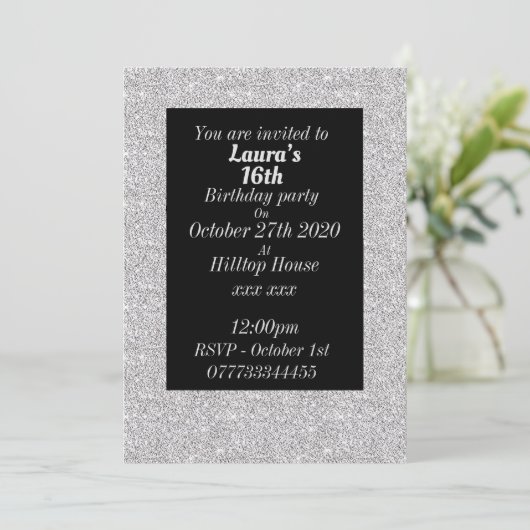 Glamouröse Einladungen zu personalisierten Geburts (Stehend Vorderseite)