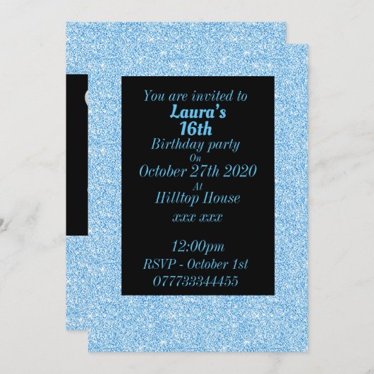 Glamouröse Einladungen zu personalisierten Geburts (Vorne/Hinten)