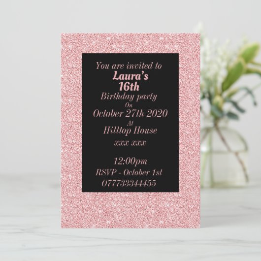 Glamouröse Einladungen zu personalisierten Geburts (Stehend Vorderseite)