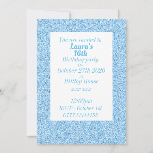 Glamouröse Einladungen zu personalisierten Geburts (Vorderseite)