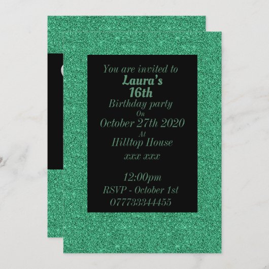 Glamouröse Einladungen zu personalisierten Geburts (Vorne/Hinten)