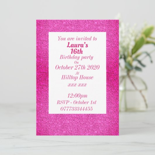 Glamouröse Einladungen zu personalisierten Geburts (Stehend Vorderseite)