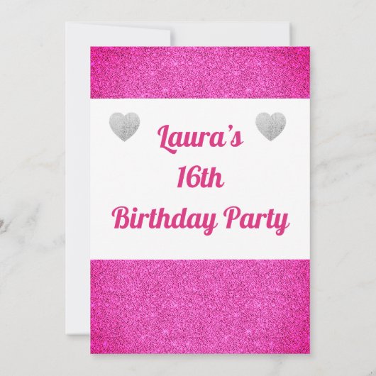 Glamouröse Einladungen zu personalisierten Geburts (Rückseite)