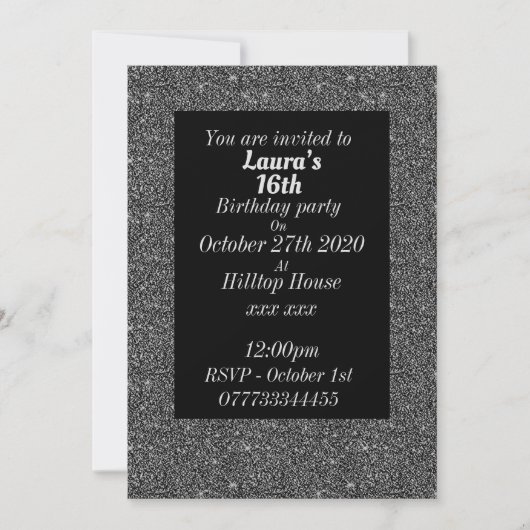 Glamouröse Einladungen zu personalisierten Geburts (Vorderseite)