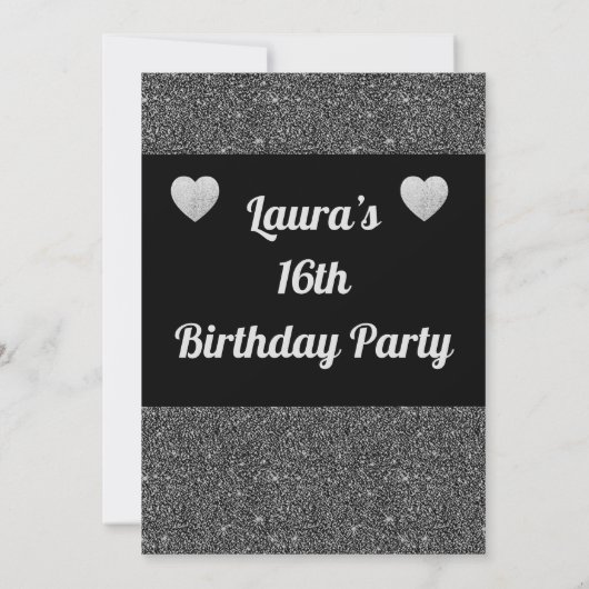 Glamouröse Einladungen zu personalisierten Geburts (Rückseite)