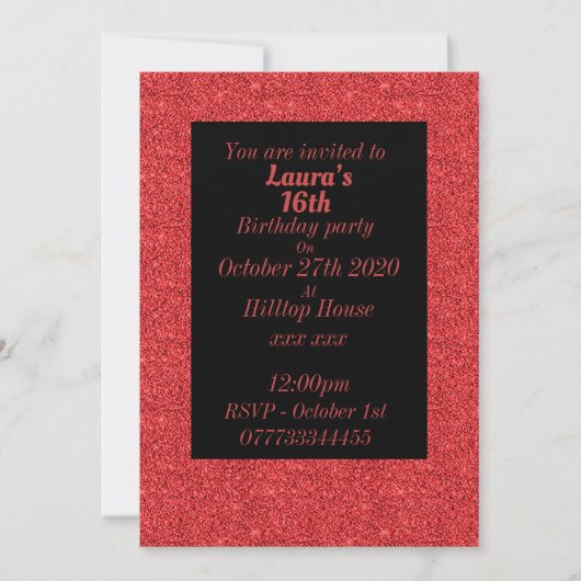 Glamouröse Einladungen zu personalisierten Geburts (Vorderseite)