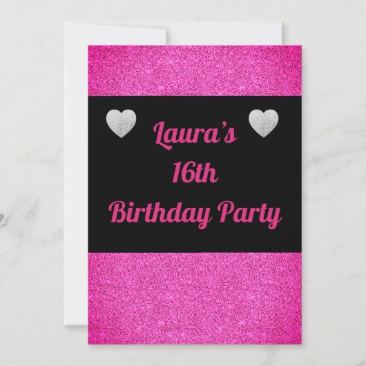 Glamouröse Einladungen zu personalisierten Geburts (Rückseite)