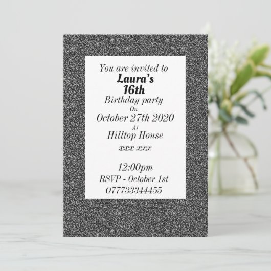 Glamouröse Einladungen zu personalisierten Geburts (Stehend Vorderseite)