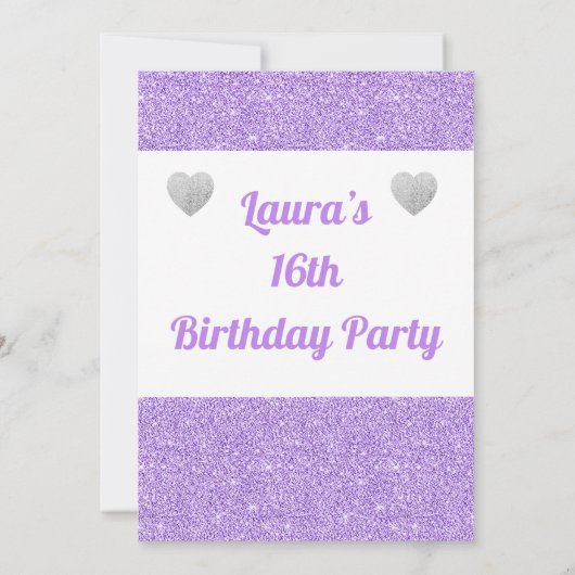 Glamouröse Einladungen zu personalisierten Geburts (Rückseite)