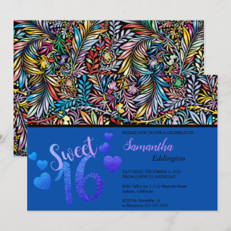 Glamouröse Farben Sweet 16 Einladung