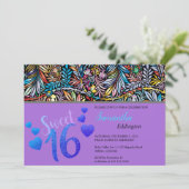 Glamouröse Farben Sweet 16 Einladung (Stehend Vorderseite)