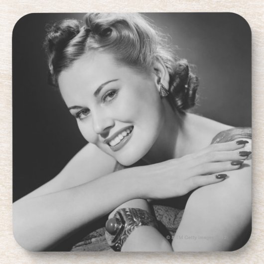 Glamouröse Frau Getränkeuntersetzer (Vorderseite)