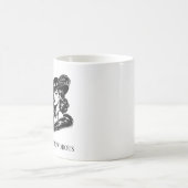 Glamouröse Frau mit Katzenmode-Illustration Kaffeetasse (Mittel)