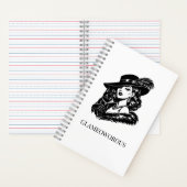 Glamouröse Frau mit Katzenmode-Illustration Notizblock (Innen)