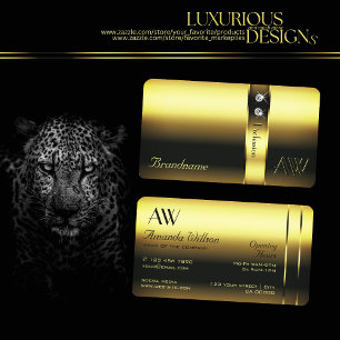 Glamouröse Gold-Effekte mit Monogramm-Öffnungsze Visitenkarte