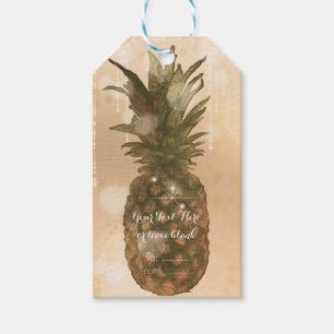 Glamouröse goldene Ananas elegante tropische Party Geschenkanhänger