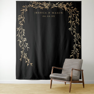 Glamouröse goldene Hochzeit Hintergrund Wandteppich