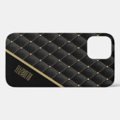 Glamouröse goldgesteppte schwarze Muster Personali Case-Mate iPhone Hülle (Rückseite (Horizontal))