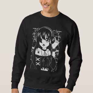 Glamouröse Gothic Girl mit Creepy Spike and Spike Sweatshirt