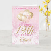 Glamouröse Großtochter 19. Geburtstagsballon Karte (Gelbe Blume)