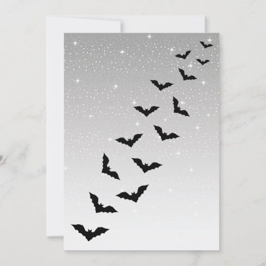 Glamouröse Hexe mit Silber und schwarzem Halloween Einladung (Rückseite)