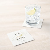 Glamouröse Imitate Gold Classic Hochzeit Rechteckiger Pappuntersetzer (Vor Ort)