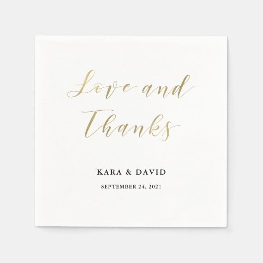 Glamouröse Imitate Gold Classic Hochzeit Serviette (Vorderseite)