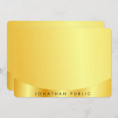 Glamouröse Imitate Gold Metallic Look Template Mitteilungskarte (Vorne/Hinten)