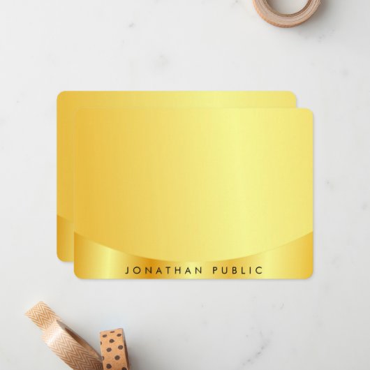 Glamouröse Imitate Gold Metallic Look Template Mitteilungskarte (Vorderseite/Rückseite Beispiel)