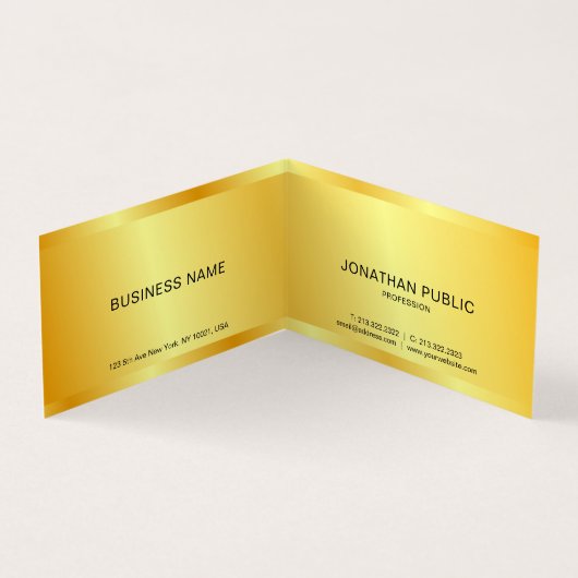 Glamouröse Imitate Gold Metallic Look Template Visitenkarten (Innenseite)