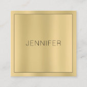 Glamouröse Imitate Gold Moderne Elegante Einfache  Quadratische Visitenkarte (Vorderseite)