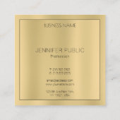 Glamouröse Imitate Gold Moderne Elegante Einfache  Quadratische Visitenkarte (Rückseite)