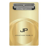 Glamouröse Imitate Gold Monogram Template Elegant Mini Klemmbrett (Vorderseite)