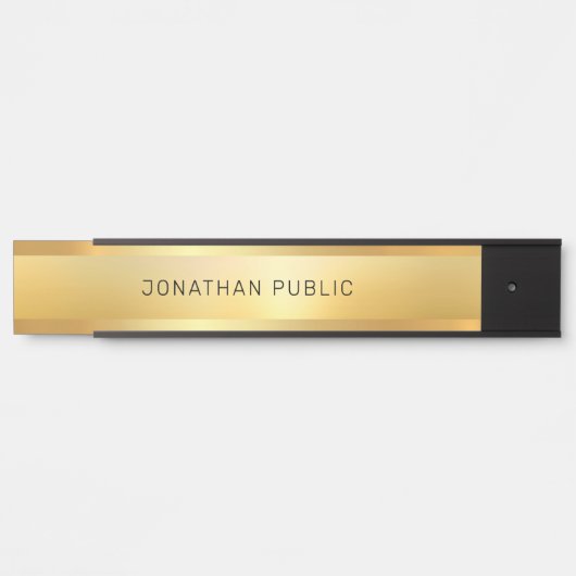 Glamouröse Imitate Gold Trendy Template Moderne El Türschild (Vorderseite )