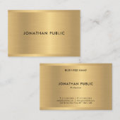 Glamouröse Imitats Gold Template Elegant Moderner Visitenkarte (Vorne/Hinten)