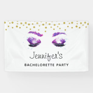 Glamouröse lila Augen Wasserfarbe Junggesellinnena Banner