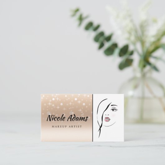 Glamouröse Mädchen personalisiert Visitenkarte (Stehend Vorderseite)